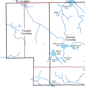 Map of Streams in Franklin and Seward Township