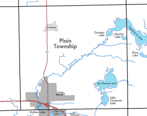 Map of Lakes in Plain Township