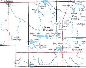 Map of Lakes in Seward Township
