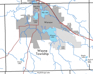 Map of Lakes and Streams in Wayne Township