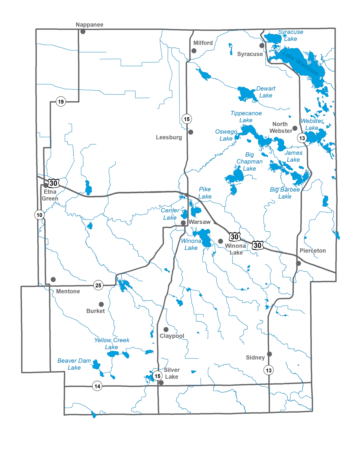 Kosciusko County Maps - Lilly Center For Lakes & Streams