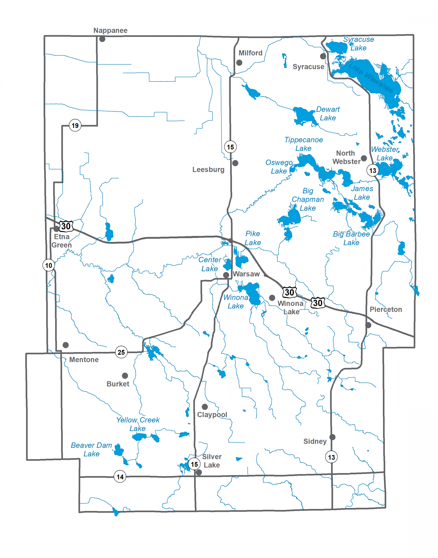 Kosciusko County Maps Lilly Center For Lakes Streams   County Map Graphic 1509x1920 