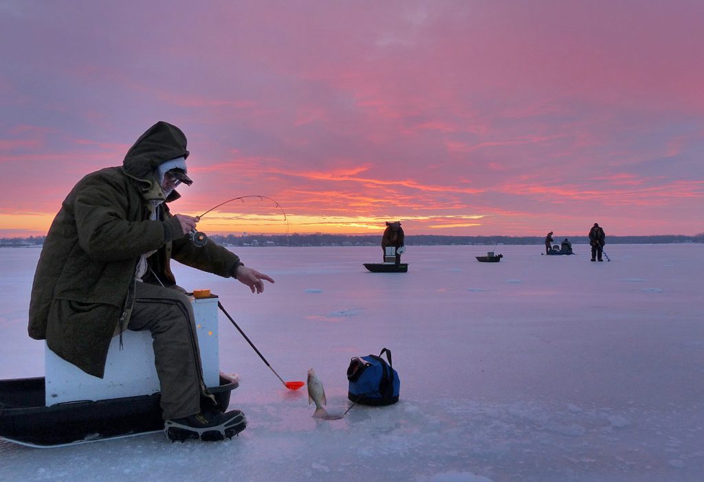 Ice fishing and winter habitats for fish